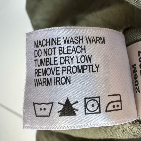 Orvis Long Sleeve Camp Shirt Blouse Army Green Linen Cotton Women Large L - Picture 6 of 7